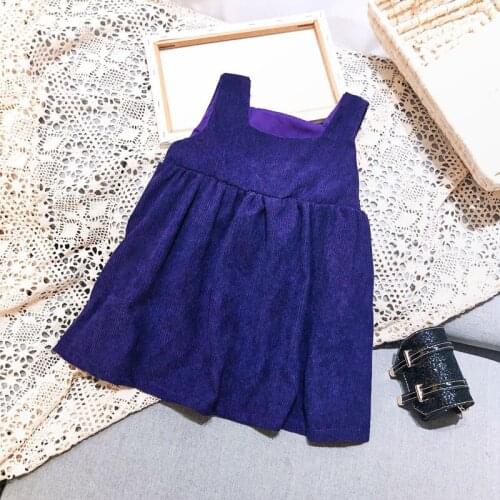2020 Autumn Casual Solid Girls Dress Sleeveless Kids Dresses For Girls High Quality Fashion Girl Clothes