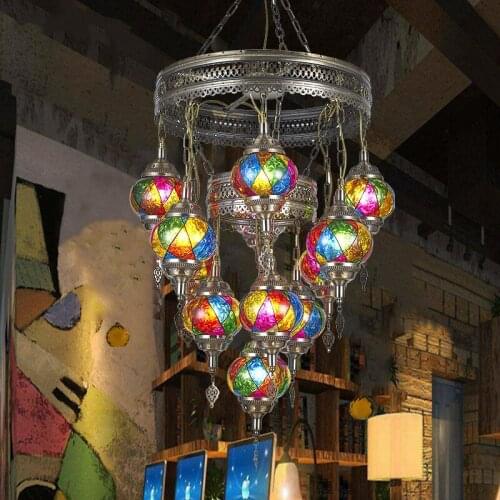 Multi-style Personality Restaurant Hotel Corridor Bar Enamel Chandeliers Bohemian Style Bar Chandeliers