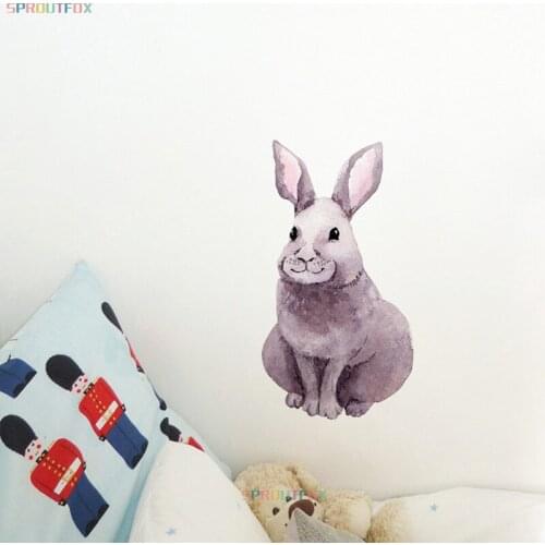 Realistic Flower Rabbits Stickers On The Wall Modern Style Door Window 3D Wall Stickers For Bedroom Decoration Bathroom Toilet