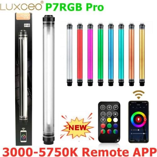 LUXCEO P7RGBPro Handheld Photography Light with APP Control 360 ° Full Color LED Video Light Wand 12 Lighting Modes,CRI≥95