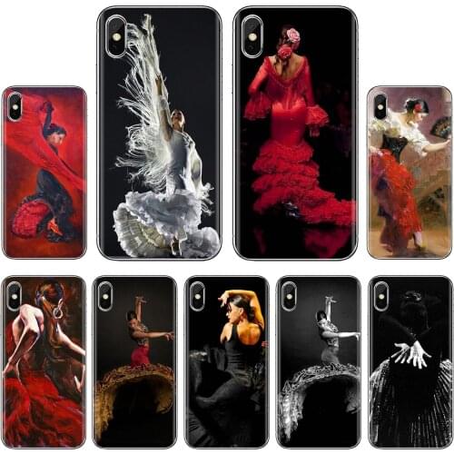 For Xiaomi mi Redmi Note 3 4 4X 5 6 7 8 8t 9 9s 9t 10 pro lite Beautiful Silicone Phone Case Red The Spanish Dancer Flamenco Art