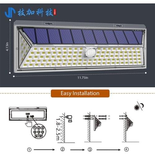 Solar wall lamp outdoor, 126LED yard lamp, body induction lamp spot wholesale solar lamp