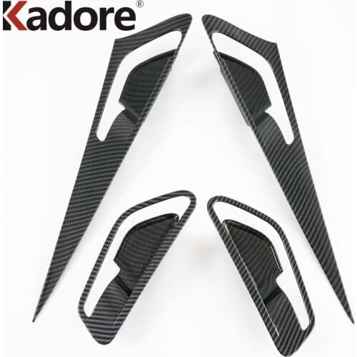 Styling Car Inner Accessories Side Door Handle Bowl Cover Trim Car Sticker For Hyundai elantra 2021 2022 ABS Carbon Fiber