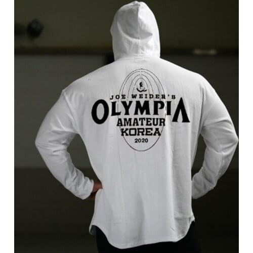 Mens Fashion Print Fitness Sport Casual Hoodie Gym Running Training Muscles Bodybuilding High Quality Cotton Jogging