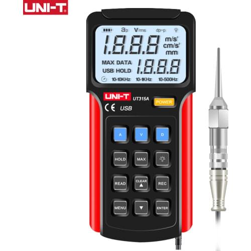 UNI-T UT315A Industrial Digital Vibration Meter Device Probe Vibration Analyzer Precision Measure Vibrator Tester Handheld