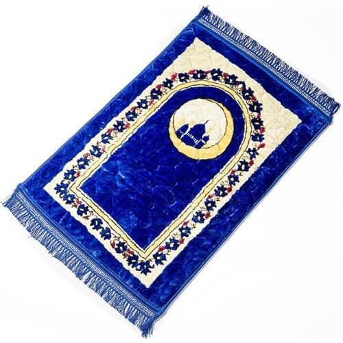 Muslim prayer carpet Crescent mosque pattern thickened soft living room bedroom rug tassel side worship blanket Rug