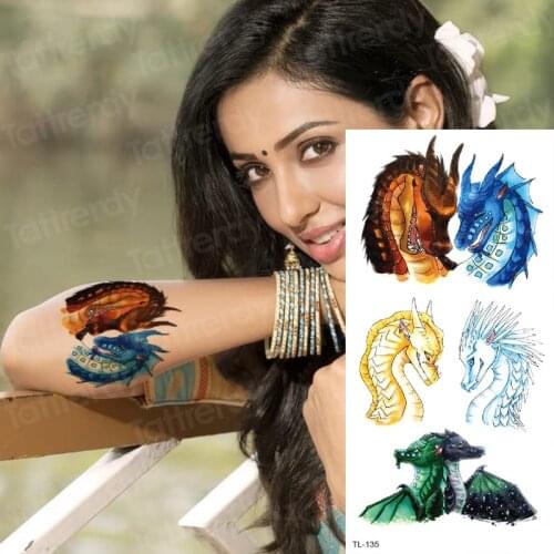 Temporary tattoo dragon temporary wing tattoos waterproof water tattoo sticker woman tatoo body art fake tattoo tribal designs