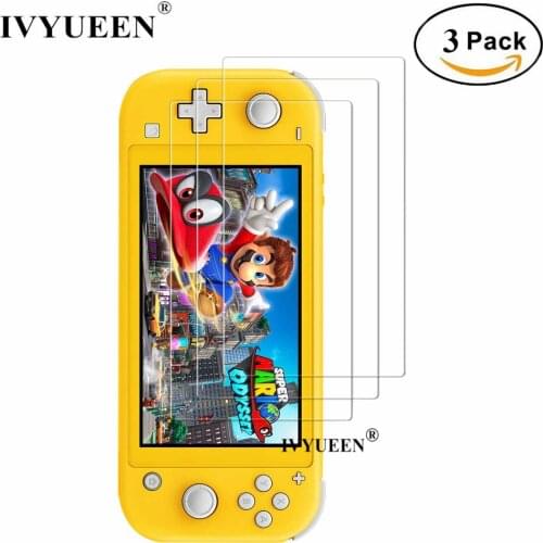 IVYUEEN 3 Pack for Nintend Switch NS Lite Mini Console 2019 Anti-scratch Tempered Glass Screen Protector Film Guard Skin Cover