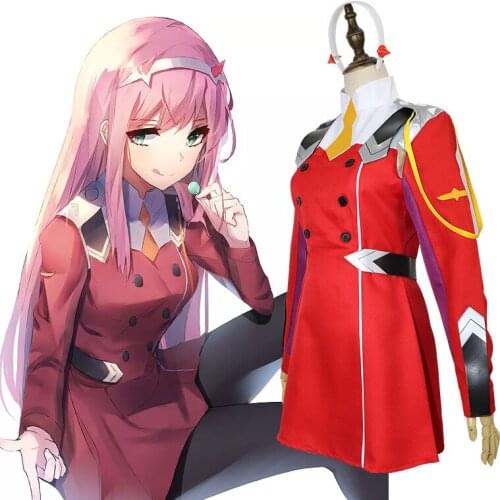 02 Zero Two Cosplay Costume DARLING in the FRANXX Cosplay DFXX Women Costume Full Sets Dress Headwear wigs
