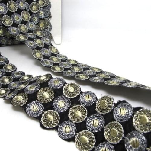 1 3/16 Inch Dark Red Multicolored Glittery Flag Yarn Novelty Trim|Woven Knitted Trim|Decorative Embellishment