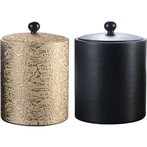 1.3L Stainless Steel Ice Bucket Leather Ice Bucket European Style Wine Red Wine Bar KTV Supplies Champagne Bucket