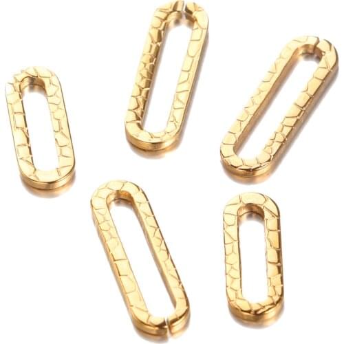 20pcs Gold Stainless Steel Oval Charms Embossing Earrings Findings DIY Jewelry Making Handmade Accessories Bracelet Connectors