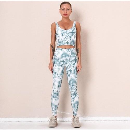 2021 High Performance Seamless Knitted Jacquard Print Line Hip-lifting Yoga Pants Sports Bra Fitness Suit