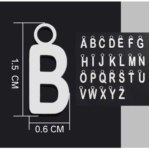 Stainless steel 26 letters beaded DIY clothing sewing supplies Charms Silver Mini for Jewelry Making Private Clothing Decoration