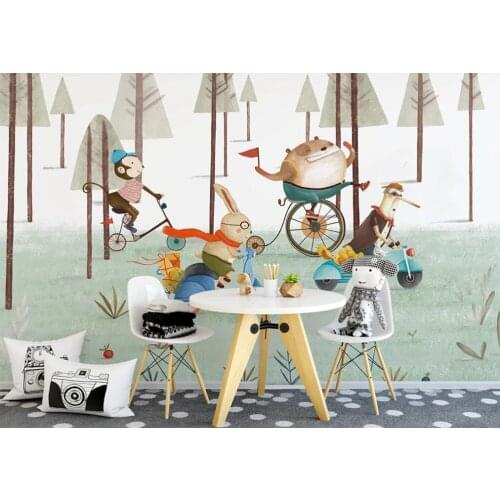XUE SU Customized large mural wallpaper Nordic modern minimalist hand-painted cute childrens room background wall