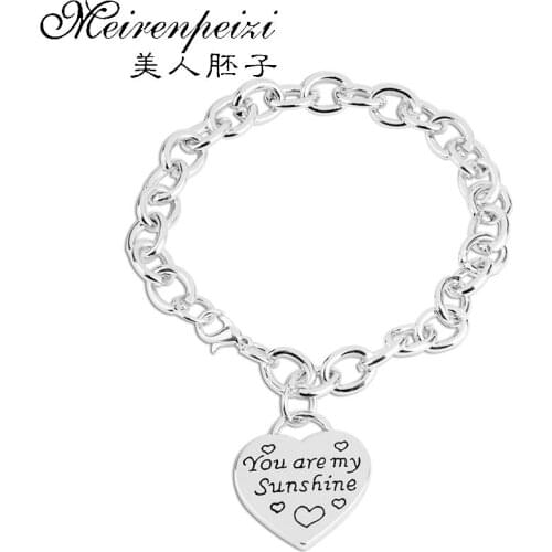 You Are My Sunshine Bracelet Mother Daughter Bracelet Bar Inspirational Personalized Stamped Jewelry Mother Jewelry Gift