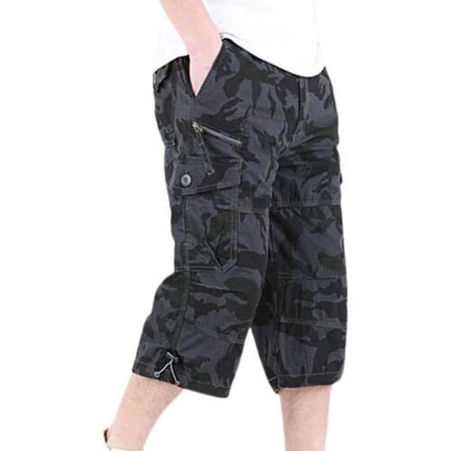 Summer Zipper Closure Capri Pants Elastic Waist Casual Multi Pockets High Waist Straight Cargo Loose Shorts Streetwear шорты