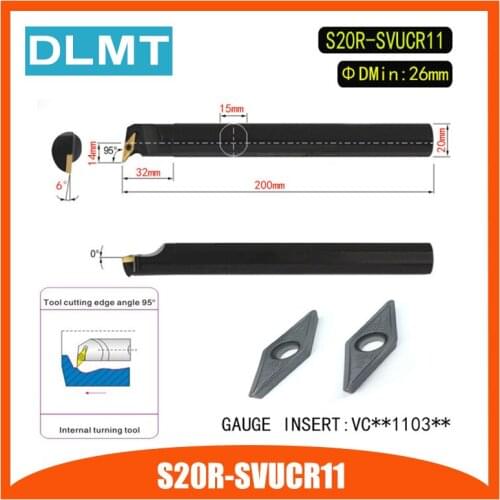 S20R-SVUCR11 95 Degrees Internal Turning Tool Holder For VCMT110304 VCMT110308 Insert Internal Boring Bar Lathe Machine