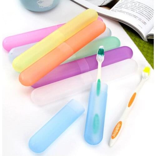 Toothbrush Holder Storage Box For Home Organizer Plastic Case Portable Travel Camping Random Color Box Bathroom Accessories