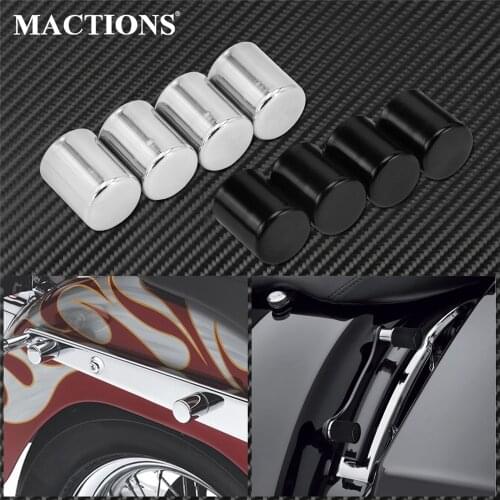 Motorcycle 4PCS Black/Chrome Docking Hardware Point Cover Kit For Harley Touring Dyna Softail Sportster Fat Bob Springer Glide