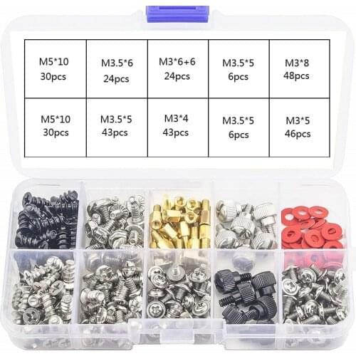 PC Computer Screw Standoffs Set Assortment Kit for Hard Drive Computer Case Motherboard Fan Power