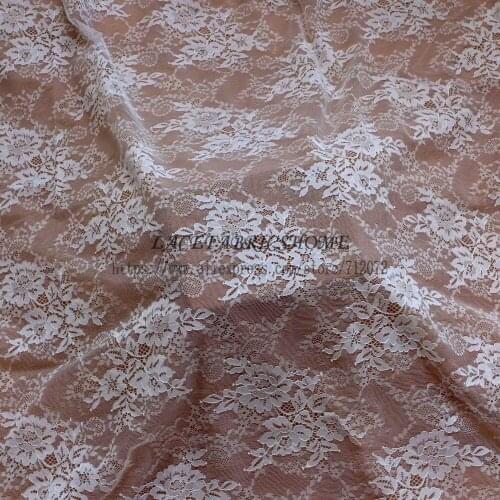 La Belleza Off white rose flowers france lace bridal lining fabric wedding dress lace 1 yard 59'' width
