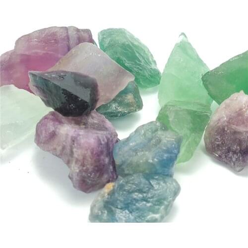 50g Colorful Natural Fluorite Crystal Striped Fluorite Quartz Crystal Stone Point Healing Wand Treatment Stone