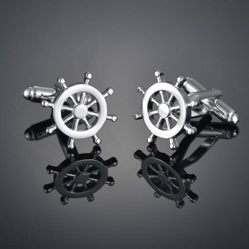 Fashion gold rudder Cufflinks French long sleeve shirt sleeve nail shirt accessories Cufflinks