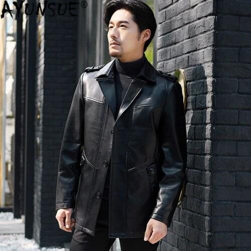 2010 Mens Sheepskin Coat Spring Autumn Genuine Leather Jacket Men Blazer Windbreaker Leather Jackets FSBAQ..1707 KJ2296
