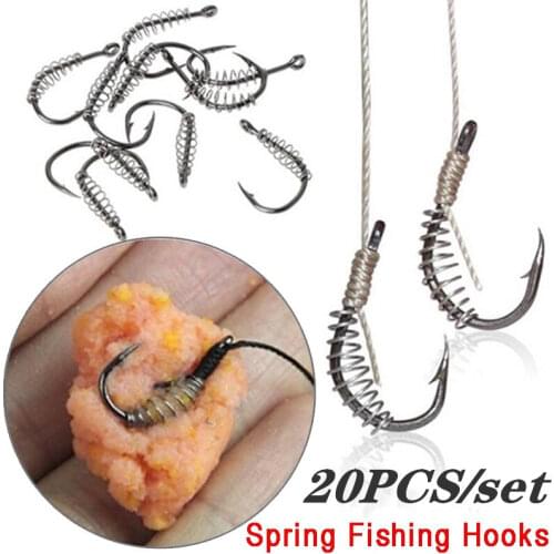 Fishing Hooks 10/20/50pcs Set Barbed Swivel Spring Jig Carp Hook Single Circle Fishinhook Fly Fishing Accessories Tackle