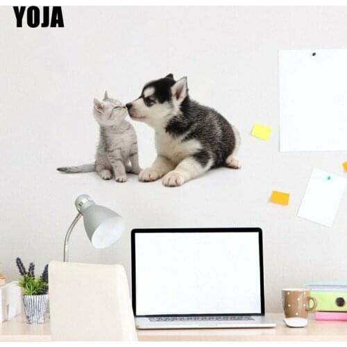 YOJA 47×33.2CM Cute Animals Cats And Dogs Wall Sticker Personality Home Room Decoration 8WS0260