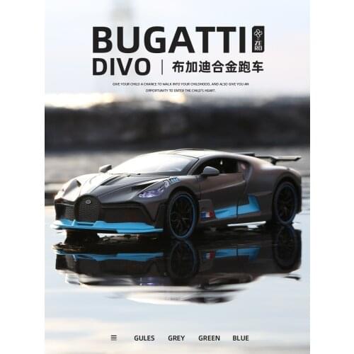New Bugatti Supercar 1:32 Alloy Car Model Can Open Door Collection Ornaments Boy Toy Car Simulation Sound And Light Car Model
