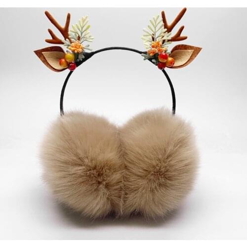 New Christmas Plush Womens Ear Muffs Warm Fur Earmuffs Earphones Girls Winter Earmuffs Ear Warmer Xmas Protector Headphones