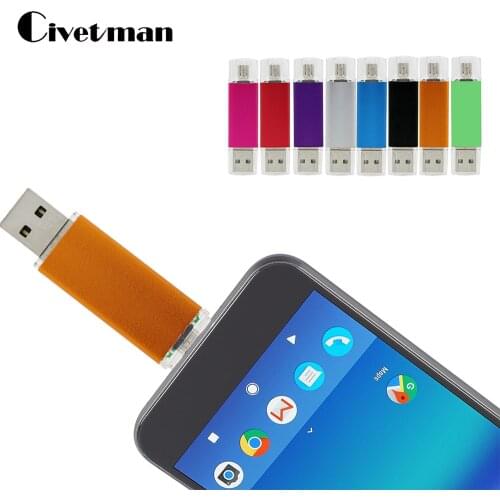New Smart Phone Tablet PC USB Flash Drive 32GB Pendrive 16GB Double Pen Drive 8GB OTG External USB Stick 64GB Memory Stick