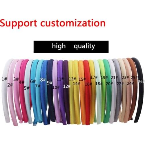 15pcs/lot Girls Head Hoop Hair Clasp For Women Colored Satin Covered Resin Hairbands Ribbon Covered HeadBand Hair Accessories