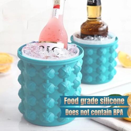 Silicone Ice Bucket Champagne Whisky Beer Ice Cube Maker Portable Bucket Wine Ice Cooler Beer Kitchen Tools Kitchen Accessorie