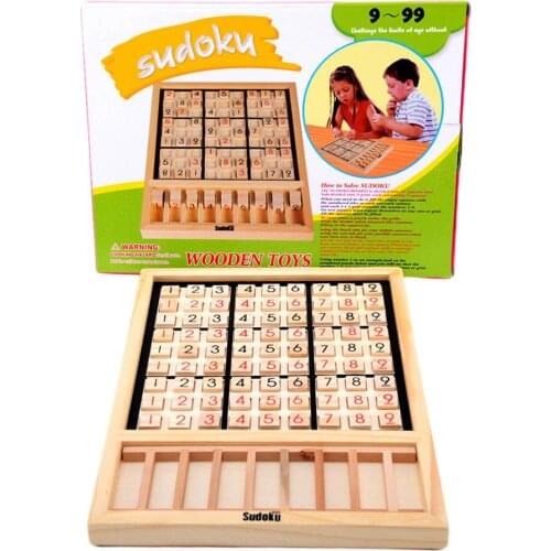 Educational Intelligence Puzzle Toys Wooden Board Games Montessori Wooden Sudoku Chess Parent-child Game Puzzle Jiugongge Toys