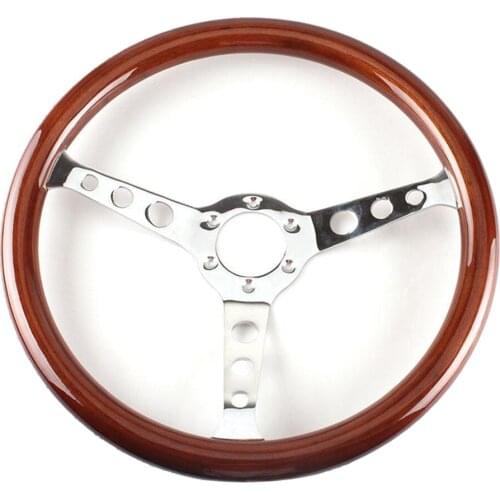 380mm 15" Mahogany Wood Grain Steering Wheel fits Classic Car Universal
