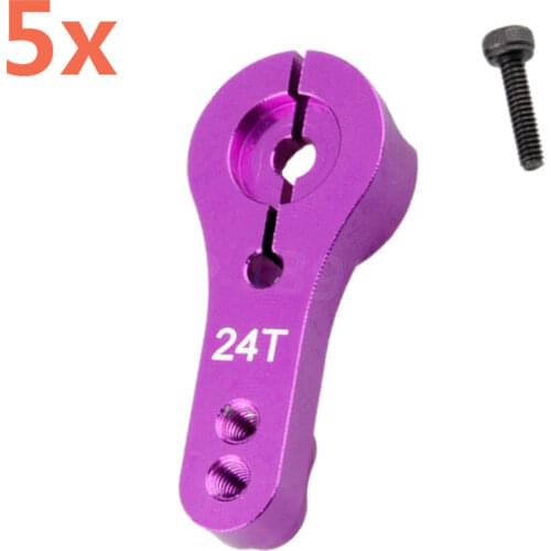 5pcs/lot CNC Aluminum Alloy Servo Arm horn 24T AL Alloy For 1/10 1/8 RC Car Torque Metal Pro Servo Motor HPI Baja
