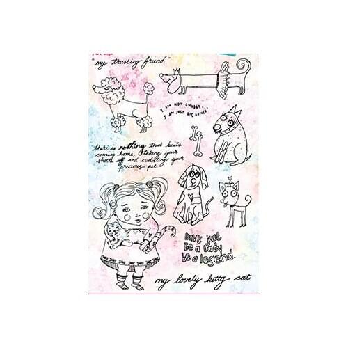 Children, dogs Transparent Clear Silicone Stamp/Seal for DIY scrapbooking/photo album Decorative clear stamp A7061