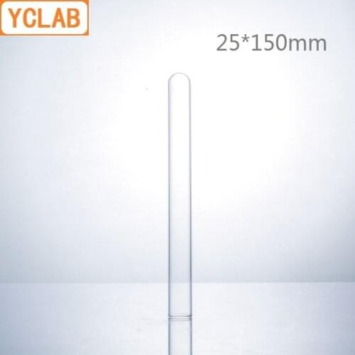 YCLAB 10PCS 25*150mm Glass Test Tube Flat Mouth Borosilicate 3.3 Glass High Temperature Resistance Labware