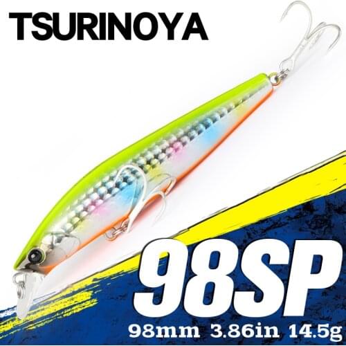 TSURINOYA Suspend Minnow Fishing Lure DW86 Tungsten Weight System Crank baits 98mm 14.5g Artificial lures Suspending Hard Baits