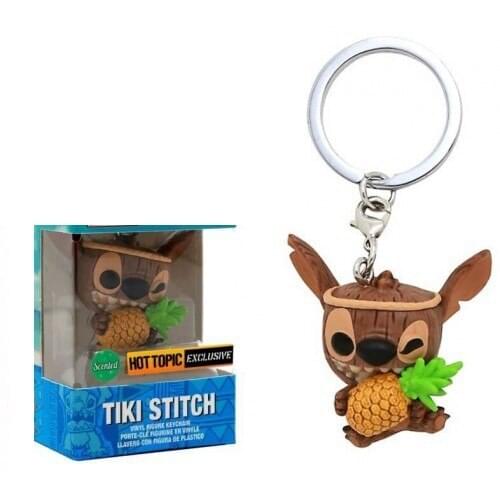 Movie TIKI STITCH Pocket Pop model Vinyl Figure Keychain STITCH Action Figure Pendants Keyring Toys for fans gift