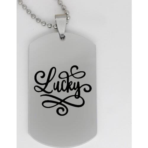 Ufine jewelry lucky pendant army card stainless steel customed necklace N4328