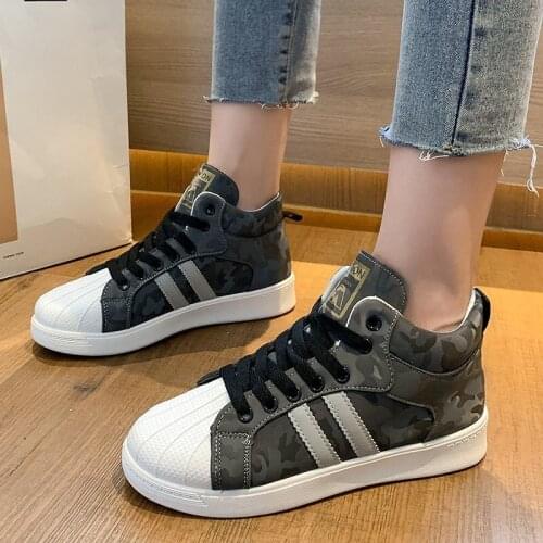 Spring Autumn New Women Casual Shoes High-Top Platform Fashion Camouflage Sport Outdoor Girl Flat Sneakers Zapatos Mujer Tenis