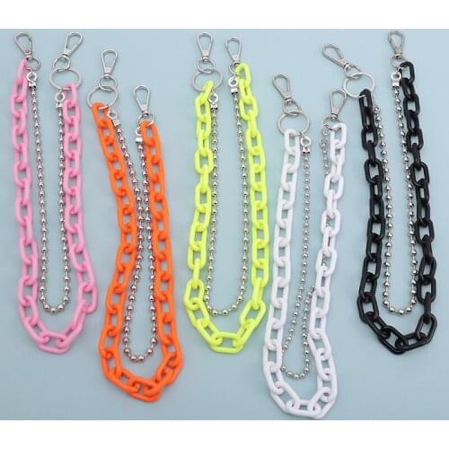 1PCS Unisex Acrylic Street Cool Chic Style Keychains Jewelry Double Layer Punk Hip-hop Pants Chain Trousers Chain Jewelry