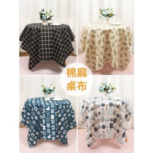 150cmx100cm Cotton Linen Printing Fabric Ins Style Coffee Table Tablecloth Desk Dining Table Simple Fresh DIY Clothing Fabric