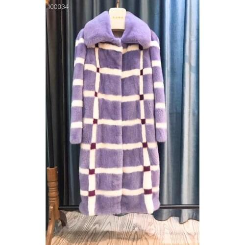 2021 Brand luxury women natural Imported Danish mink fur coat velvet shot style with sashes elegant lady length 110