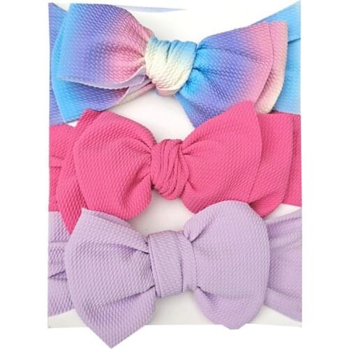 3Pcs/Set Baby Floral Headband Soft Elastic Nylon Newborn Turban Baby Girl Hair Band Cute Bowknot Cloth Kids Hair Accessories