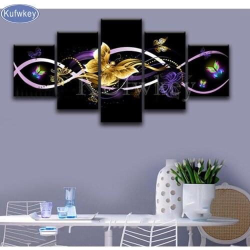 5pcs/set Diamond Painting fantasy" Butterflies",Wedding Decoration,full Diamond Embroidery,5D,DIY,3d Cross-Stitch,Diamond Mosaic
